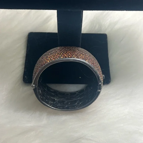 Rina Limor Orange Sapphire Bangle set in Silver Settings💛
